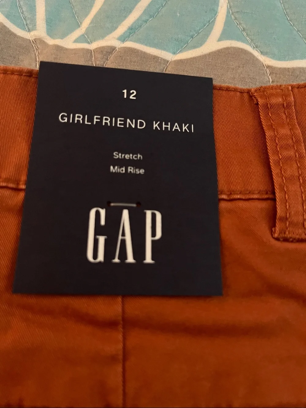 NWT Gap Girlfriend Khakis in a burnt orange Sz 12 - Picture 8 of 14